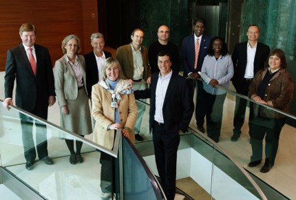 Bruno Meier, CEO of Rolex SA and the 2010 Jury members of the Young Laureates programme. (From letf to right, back row) Rolex CEO Bruno Meier, Adrienne Corboud Fumagalli, Paul Rose, Gary John Martin, Vicente Guallart, Vijay Amritraj, Gladys Kalema-Zikusok