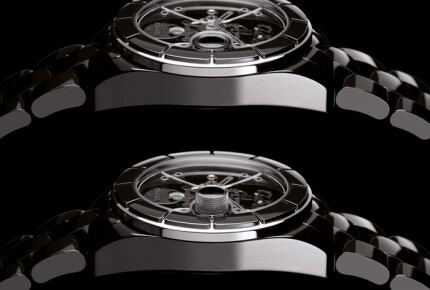 Couronne verticale escamotable de la J12 Rétrograde Mystérieuse © Chanel