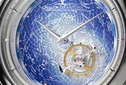 Master Grande Tradition Grande Complication. Functions: hours, minutes, rotating flying tourbillon and sky chart, minute repeater with cathedral crystal gongs, zodiac, month and 24 hours indicator, trébuchet hammers © Jaeger-LeCoultre