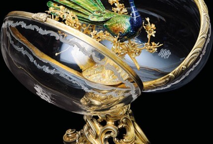 Collection Sandoz : l’Œuf au Paon. Œuf en cristal de roche avec automate. Vers 1908. Saint-Petersbourg, Moscou, Odessa. Fabergé. Collection FEMS (D.R.)