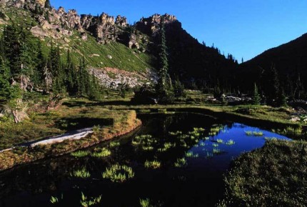 Protected places at risk, pond in Cabinet Mountains Wilderness above the proposed Rock Creek mine © Doug Day