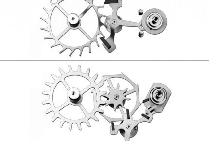 Swiss lever escapement and (top) and Co-Axial escapement (bottom) © Omega