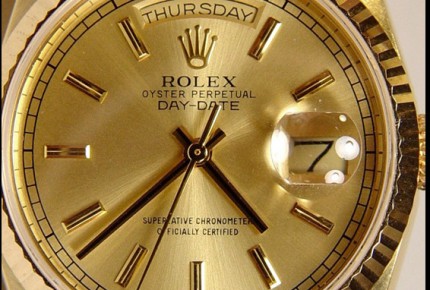 Extremely convincing counterfeit gold Rolex Day-Date © Fabrice Guéroux