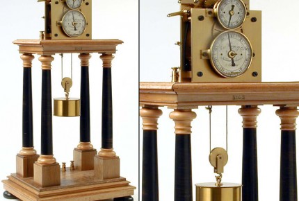 Chronoscope de Hipp, fin XIXe siècle. Sa minuterie était équipée d'un balancier mû par une impulsion électromagnétique qui permettait déjà au XIXe siècle la mesure de durées très courtes jusqu'au centième de seconde © Deutsches Museum