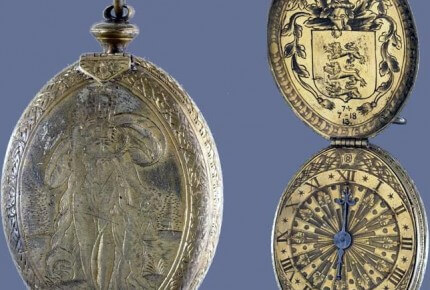 Montre ovale à échappement à verge en laiton. Londres, 1589. Signée: «Ghyllis van Gheele» © Trustees of the British Museum