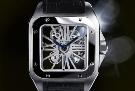 Santos 100 skeleton watch, 9611 MC calibre © Cartier