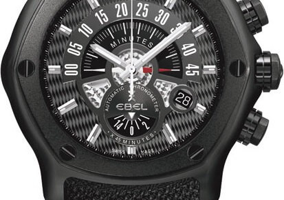 The all-black Ebel Tekton, with technofibre strap, is a European football (soccer) watch – made specifically for the FC Bayern Munich team – with a retrograde timer for the two 45-minute periods that comprise a match. Hence the calibre number, 245