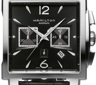 La Hamilton Jazzmaster en acier est une montre au boîtier carré, dotée de compteurs de chronographe et d'un guichet dateur imitant cette forme carrée et créant un look architectural personnalisé. Convient parfaitement aux rayures et aux cigares