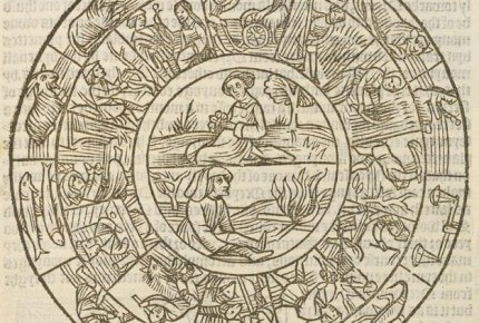 Kalender of Shepherdes, vers 1556. A son apogée, l'astrologie imprègne la religion, les sciences, la philosophie et l'ensemble de l'activité humaine (LDD)