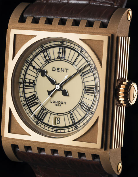 Dent Parliament 18k rose gold case, ivory dial with Roman numerals, Dent Calibre 101 Automatic 28,800 (4 Hz) © Dent