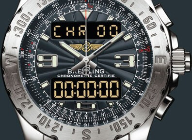 A more recent model, the Airwolf is equipped with the SuperQuartz movement, specially developed by Breitling, with functions that include a countdown timer © Breitling