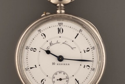 Decimal watch with small seconds dial with 100 graduations. Circa 1900. Private collection © MIH