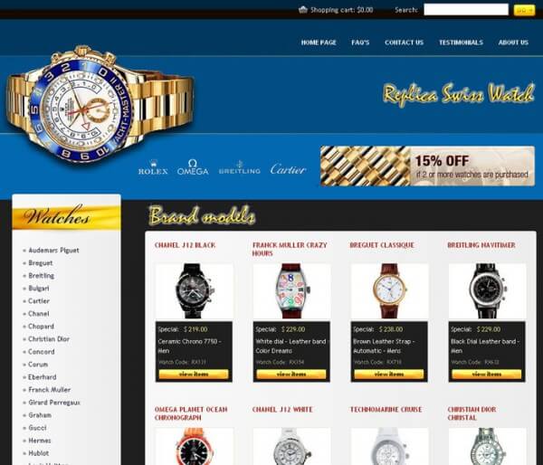A fake website for fake watches is the Federation of the Swiss Watch Industry's latest initiative to raise public awareness of the damage caused by counterfeiting © Federation of the Swiss Watch Industry FH