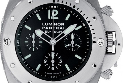 The 47mm Panerai Luminor Chrono 1000M Slytech, issued in 2005 as a limited edition of 500 © Panerai