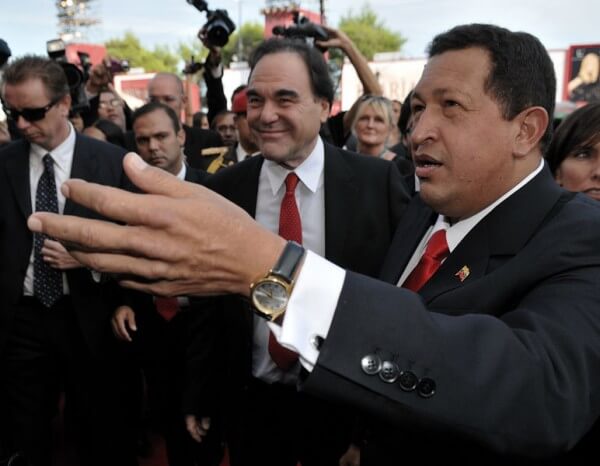 Hugo Chávez (right) with Oliver Stone at the 2009 Venice Mostra (creative commons)