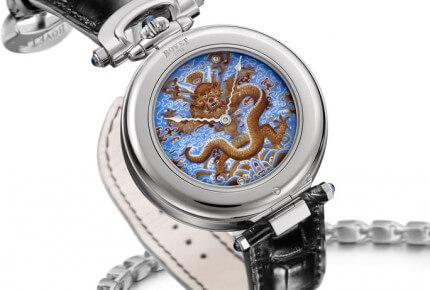 The art of miniature painting, Fleurier Amadeo Tourbillon 7-Day Reversed Hand-Fitting ''Dragon Email Grand-Feu'' © Bovet