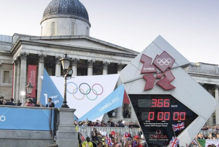 Horloge Omega du compte à rebours des Jeux Olympiques de Londres 2012 © Omega