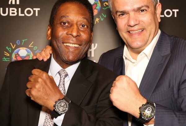Ricardo Guadalupe, Hublot CEO, and King Pelé, ambassador for the brand.