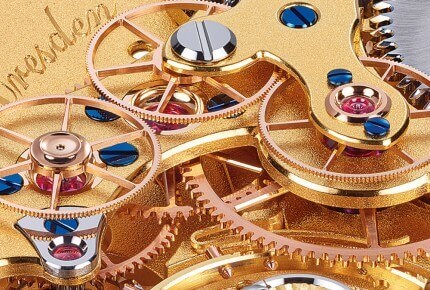 Lang & Heyne propose des rouages en or depuis 2009, à l’époque réservés aux calibres de petit format.