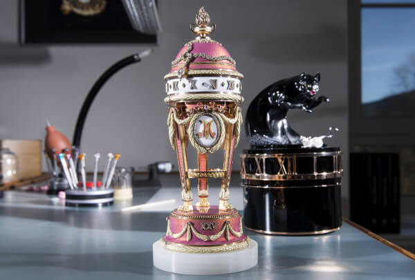 SIHH 2017 Fabergé - The Yusupov Egg / Parmigiani Fleurier - The Cat and the Mouse table clock