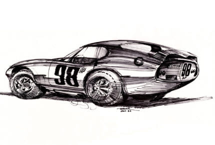 Baume et Mercier Clifton Club Shelby Cobra Cobra Daytona, dessin de 1963