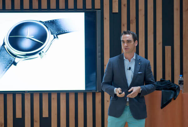 Dubaï Watch Week, Edouard Meylan, CEO de H. Moser & Cie présente la montre Yang Endeavour Central Second Automatic