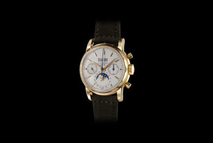 Patek Philippe Ref. 2499, a pink gold perpetual calendar chronograph with moonphases from 1971, sold by Phillips for CHF 2,772,500, the highest price for this session and for this model.