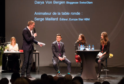 Darya Von Bergen (SwissGlam), Raphaël Ly (Fondation de la haute horlogerie) et Morgane Schaller (digitale entrepreneuse)
