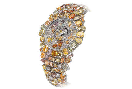 Backes & Strauss Picadilly Princess Royal Colours, a one-of-a-kind piece set with 225 white and natural colored diamonds totaling 38.69 carats