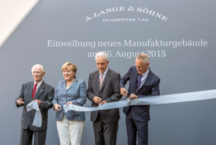 Inauguration de la nouvelle manufacture A. Lange & Söhen avec Angela Merkel