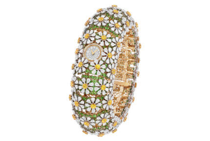 From the Van Cleef & Arpels Jardin collection, set with colored gemstones.