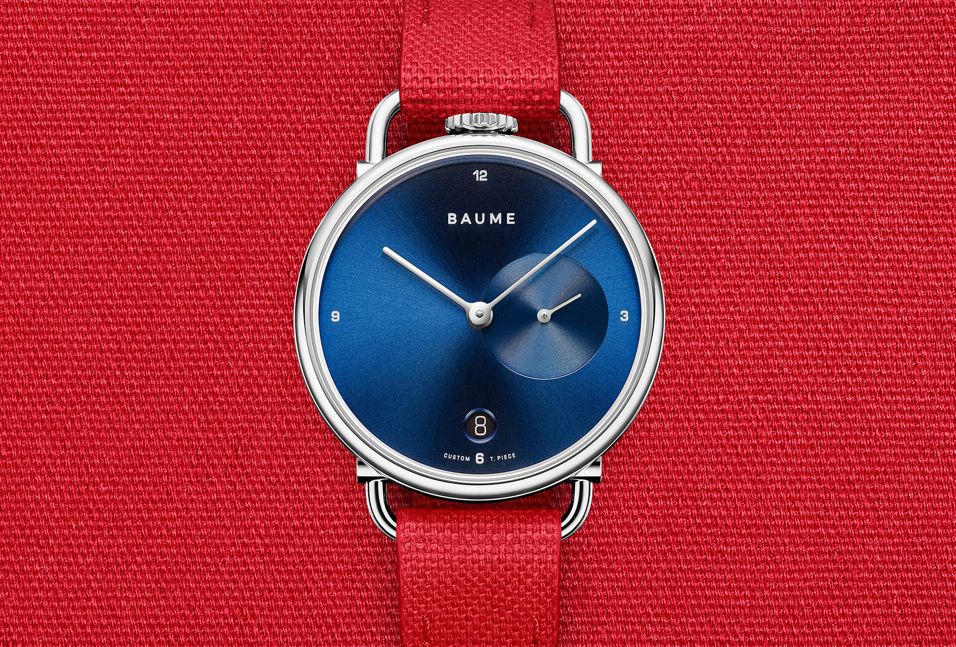 Custom Timepiece Red Cotton Material © Baume