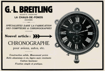 1931 Advertisement for Breitling Dashboards.