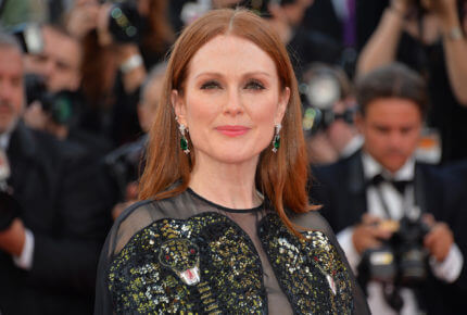 Julianne Moore wears earrings from the Green Carpet Collection at the Cannes Film Festival