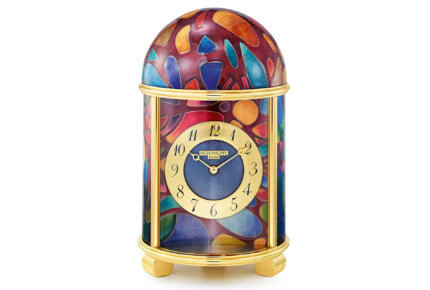 Cubist Fantasy dome table clock in cloisonné enamelling © Patek Philippe