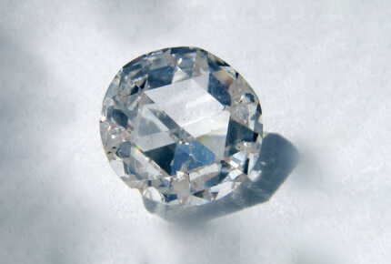 A rose-cut synthetic diamond created by Apollo Diamond using a patented chemical vapour deposition process © Steve Jurvetson