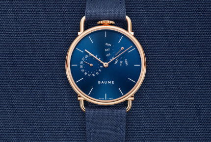 Custom timepiece, blue cotton © Baume