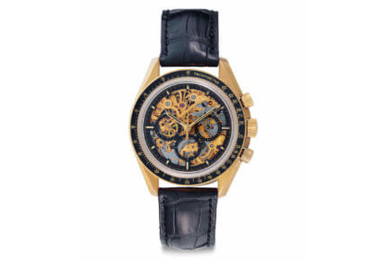 Christie’s ventes de New York : Omega Speedmaster Professional, chronographe squelette en or de 1992, lot 17 vendu pour 93’740 dollars