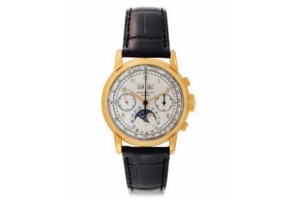 New York Sales at Christie’s: Patek Philippe gold perpetual calendar chronograph with moon phases Reference 2499 - Lot 100 sold for $636,500