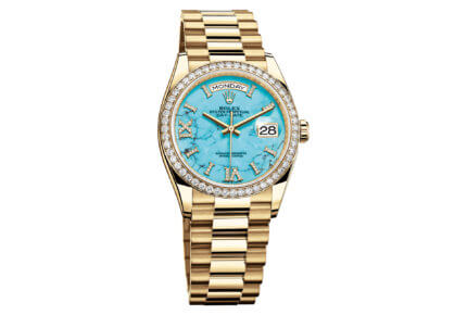 Day-Date 36, yellow gold, turquoise dial © Rolex