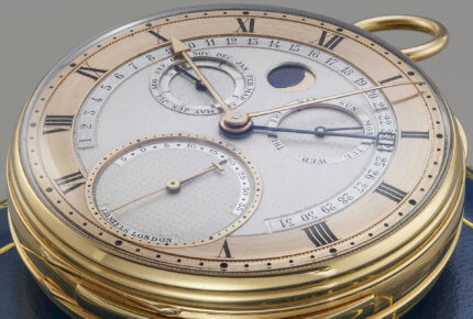 Durant sa carrière, George Daniels a créé 23 montres de poche. Parmi celles-ci, la Grand Complication dévoilée en 1987.