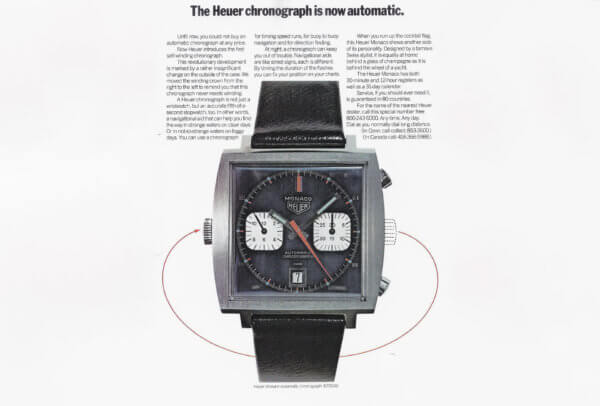 Publicité de 1969 pour la Heuer Timer corp réf. 1133 Monaco