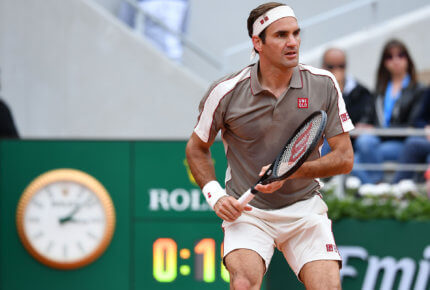 Roger Federer at Rolland Garros in 2019