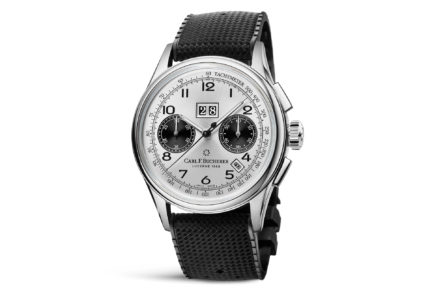 Carl F. Bucherer Heritage Bi-Compax Annual Calendar – This watch is inspired by a 1956 model with a panda-style dial. It has been updated with a function that wasn’t invented until 1996: the annual calendar.