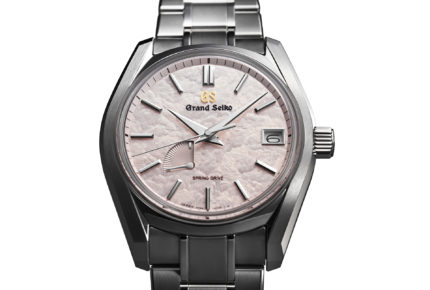 Grand Seiko Japan Seasons “Spring” Special Edition – This watch uses the caliber 9R65 Spring Drive with an accuracy rating of +/- 15 seconds per month.