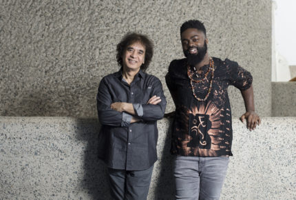 Zakir Hussain, mentor in music, with his protégé Marcus Gilmore